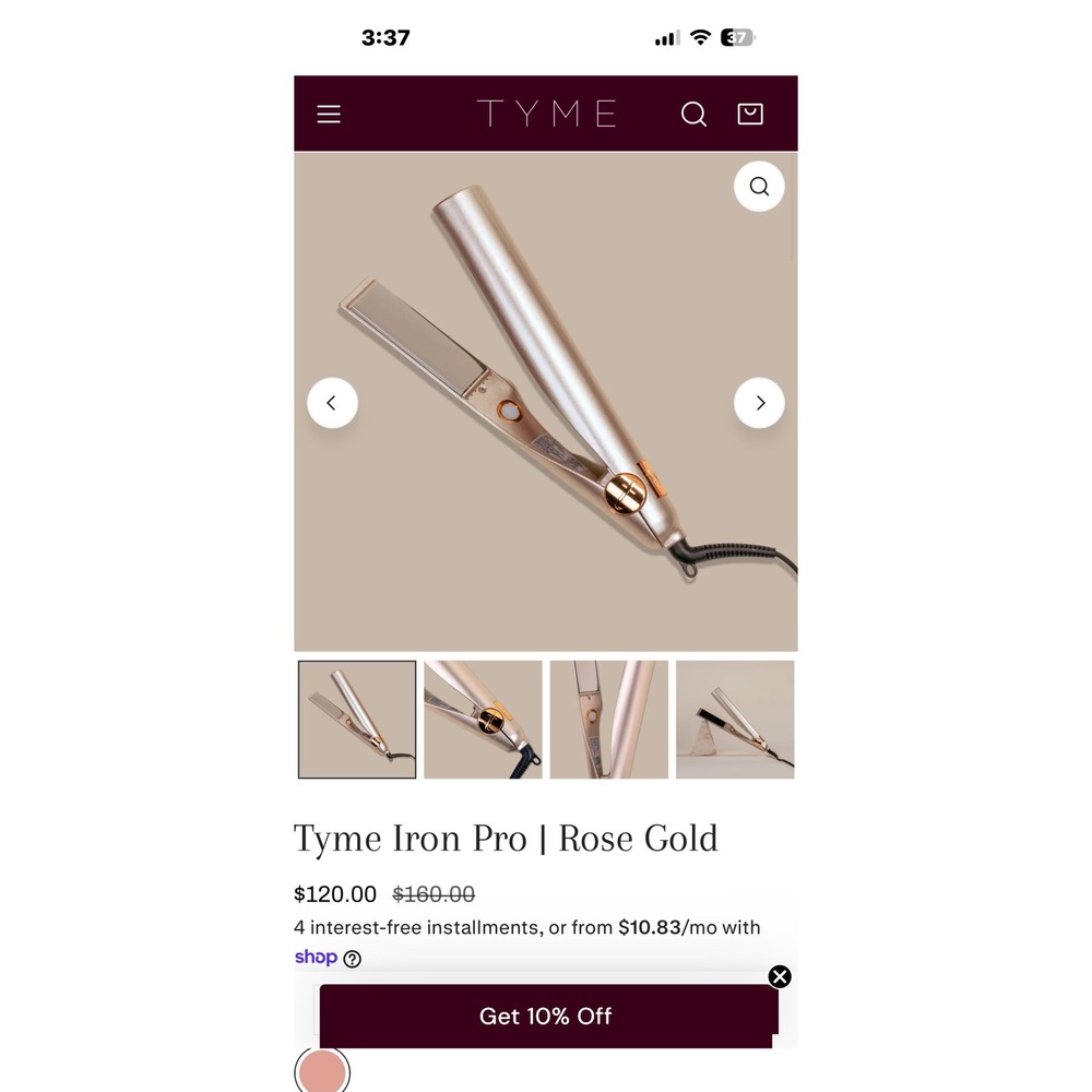 TYME Iron Pro Rose Gold Hair Straightener and Curler 2-in-1 Titanium Plates new